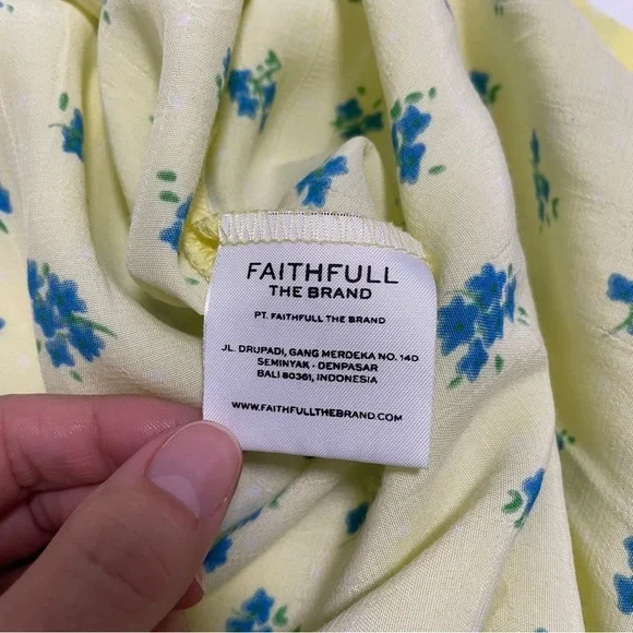 Faithfull the Brand Bette Midi Dress in Lemon Luda Floral Size 8 / Large - Picture 11 of 15